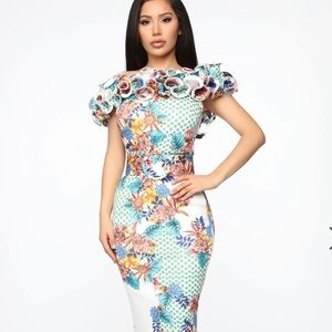 floral midi dress Fashion nova